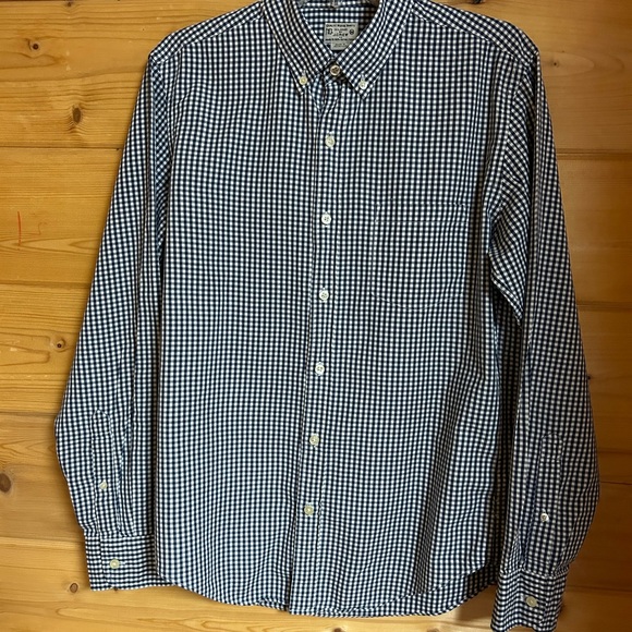 Men’s medium long sleeve shirt J Crew 100% cotton navy check slim fit - Picture 1 of 7